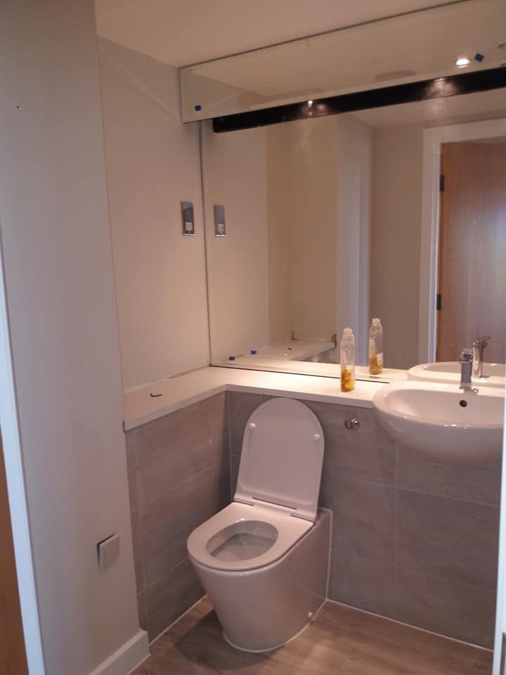Bathroom installation, new suite and tiling